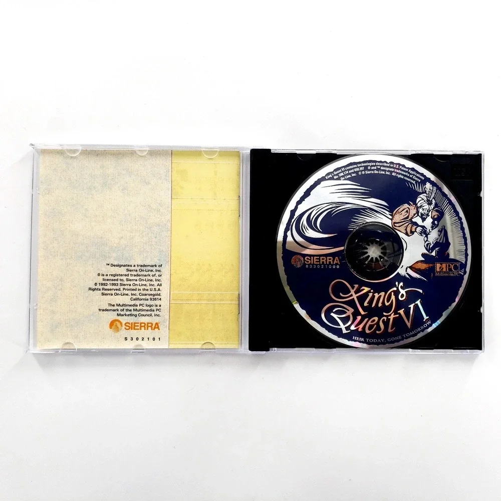 King's Quest VI: Heir Today, Gone Tomorrow CD-ROM (PC, 1993) Mint Disc